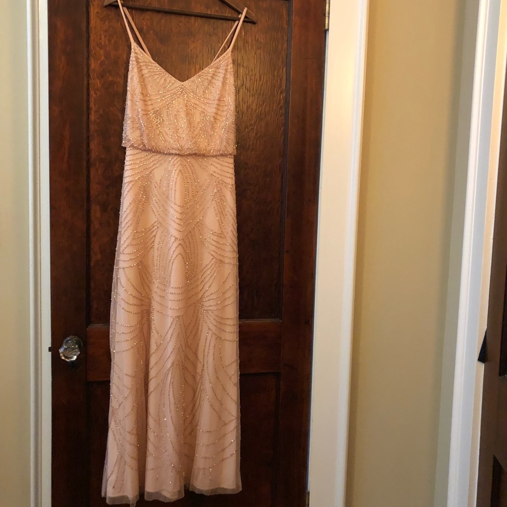 Adrianna Papell Beaded Blouson Gown (Blush)